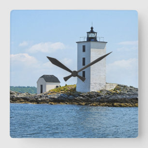 Dutch Island Lighthouse, Rhode Island Wall Clock Quadratische Wanduhr