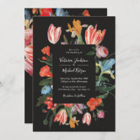 Dutch Maste Floral Dark & Moody Wedding Einladung