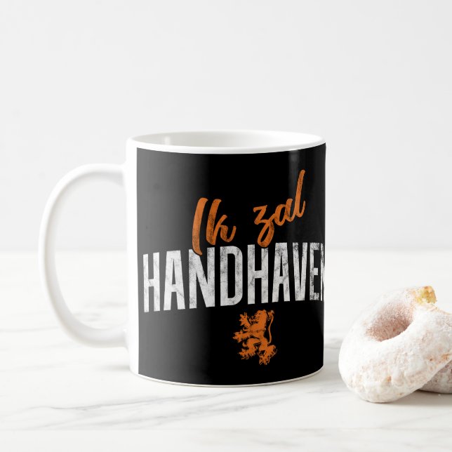 Dutch Motto Ik Zal Handhaven Tasse (Mit Donut)