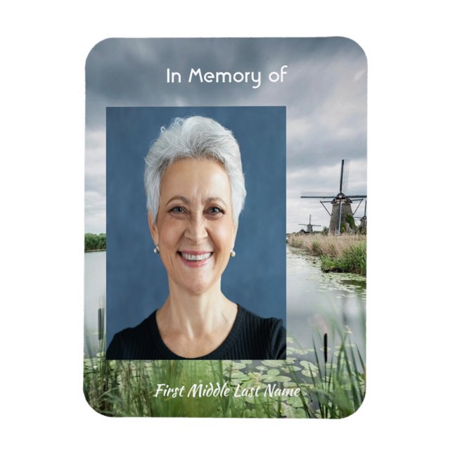 Dutch Netherlands windmill  Memorial Keepsake  Magnet (Vertikal)