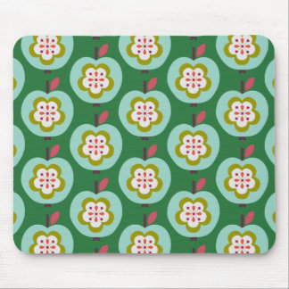 Dutch Retro Apples Green Mousepad