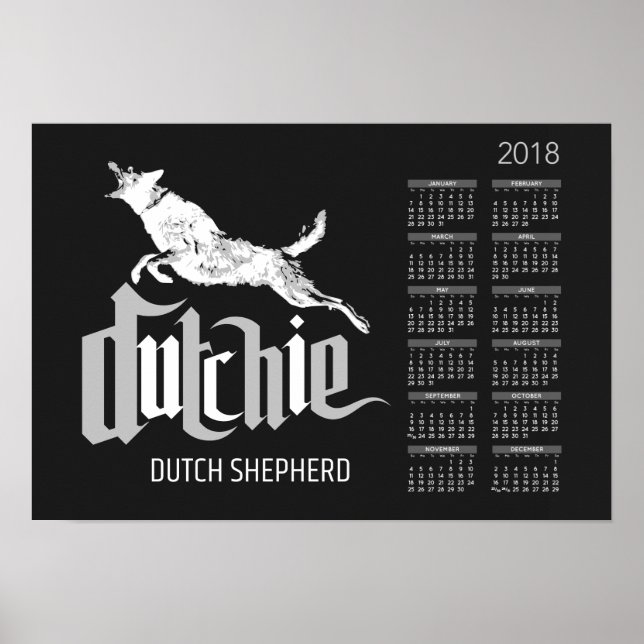 Dutch Shepherd - Holländischer Kalender 2018 Poster (Vorne)