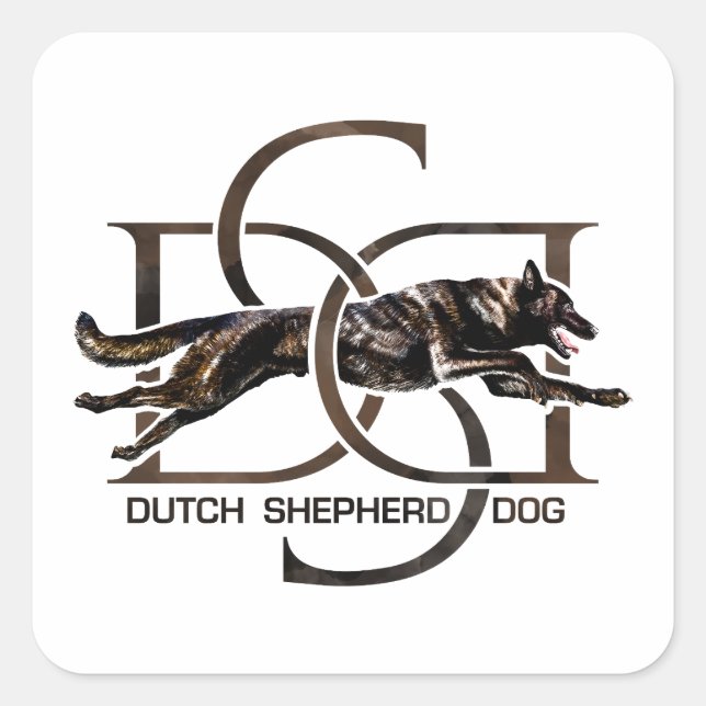 Dutch Shepherd - Hollandse Herdershond Quadratischer Aufkleber (Vorderseite)