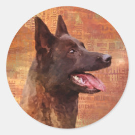 Dutch Shepherd - Hollandse Herdershond Runder Aufkleber