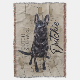 Dutch Shepherd - Niederländische Illustration Decke