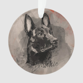 Dutch Shepherd - Niederländische Illustration Ornament