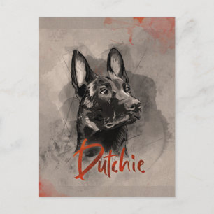 Dutch Shepherd - Niederländische Illustration Postkarte