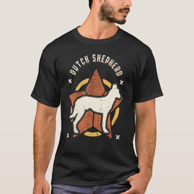 Dutch Shepherd Vintage Retro Classic Dog T-Shirt (Vorderseite)