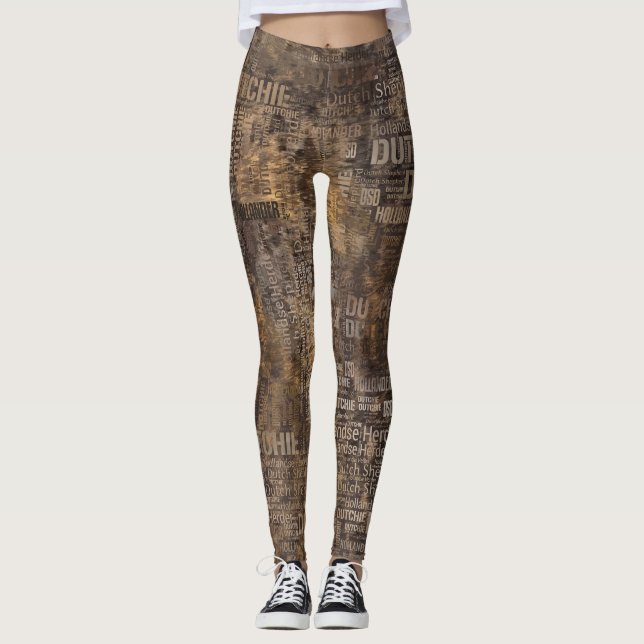 Dutch Shepherd - Word Art Pattern Leggings (Vorderseite)