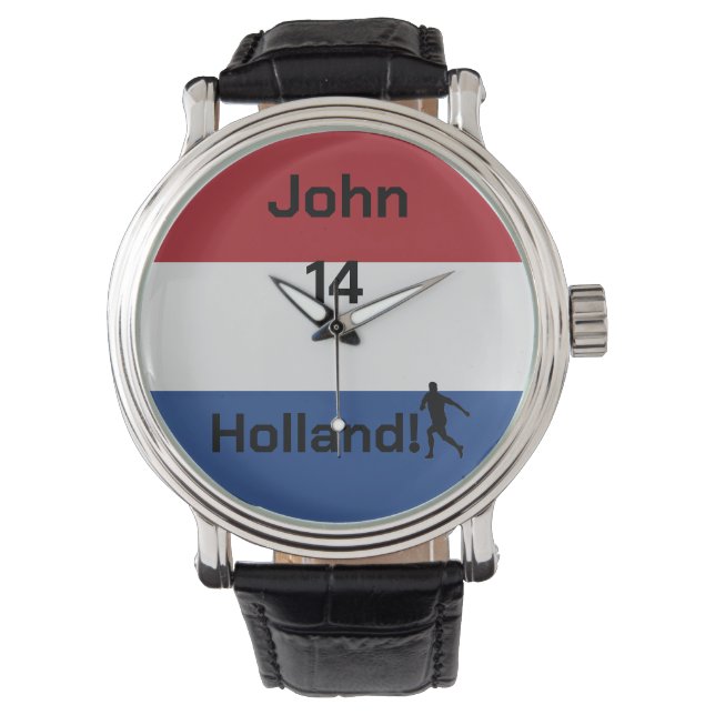 Dutch Soccer, anpassbar Armbanduhr (Vorderseite)