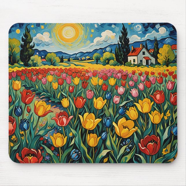 Dutch Tulip Field Mousepad (Vorne)