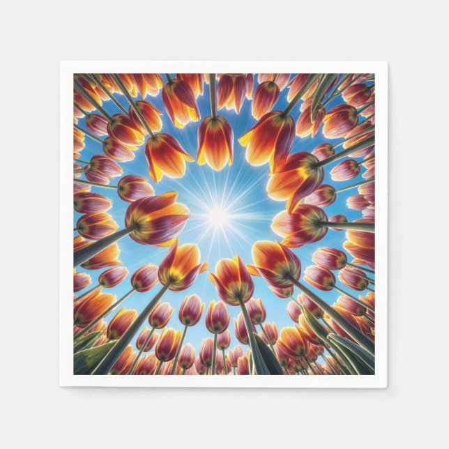 Dutch Tulip Garden in Sunshine Serviette (Vorderseite)