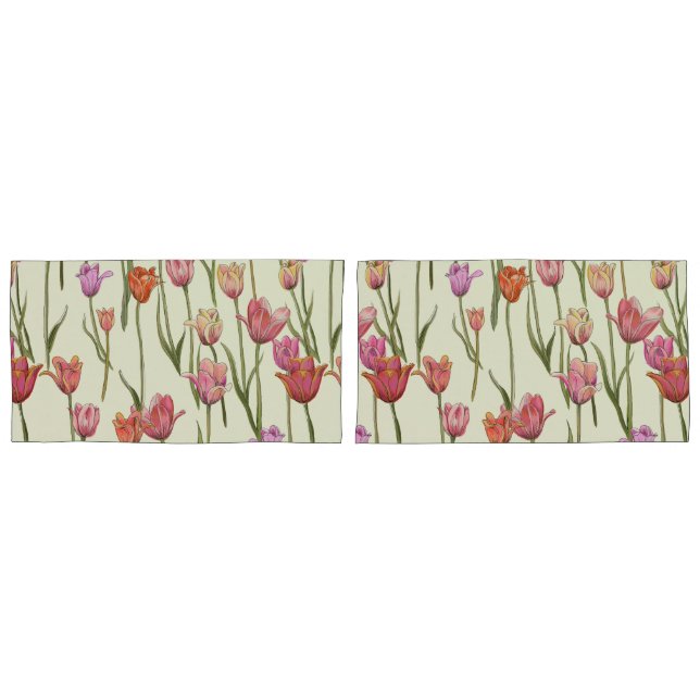 Dutch Tulips Pillow Hüllen Set Kissenbezug (Vorderseite-Set)