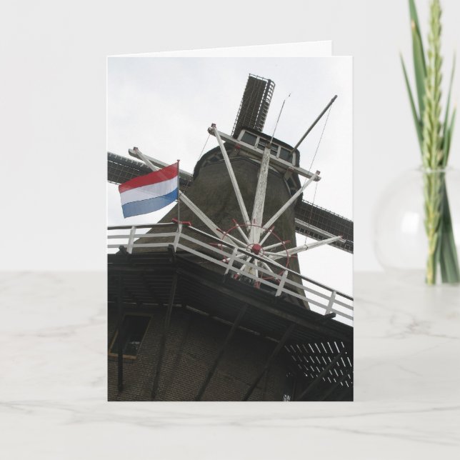 Dutch Windmill Greetings/ Note Card Karte (Vorderseite)