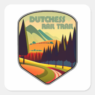 Dutchess Rail Trail Farben Quadratischer Aufkleber