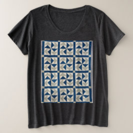 Dutchman-Puzzle-Quilt Große Größe T-Shirt