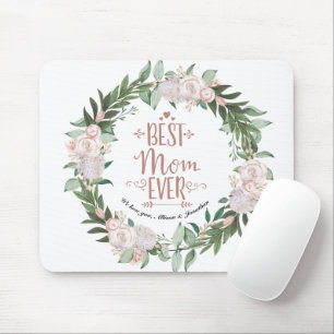 Duty Pink Floral Wreath Beste Mama je Mütter Tag Mousepad