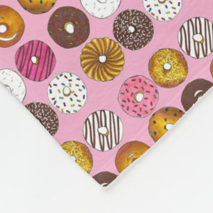 Dutzend Donuts Doughnut Frühstück Junk Food Feinsc Fleecedecke