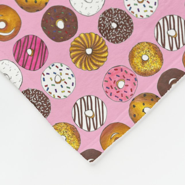 Dutzend Donuts Doughnut Frühstück Junk Food Feinsc Fleecedecke (Ecke)