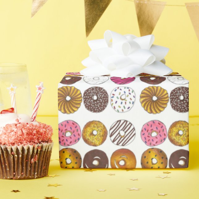 Dutzend Donuts Doughnut Frühstück Junk Food Feinsc Geschenkpapier (Geburtstagsparty)