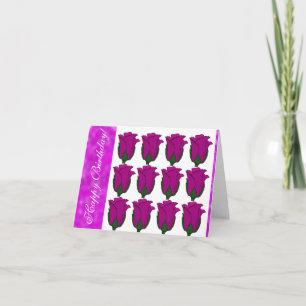 Dutzend Lila Rose Happy Birthday Card Karte