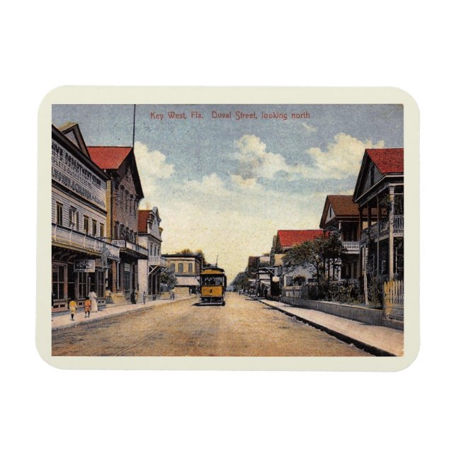 Duval Street, Key West, Florida Vintag Magnet (Horizontal)