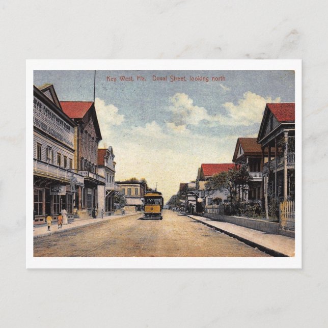Duval Street, Key West, Florida Vintage Postkarte (Vorderseite)
