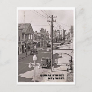 Duval Street Key West Vintage 1930er Jahre Postkarte