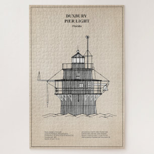 Duxbury Pier Light Leuchtturm - Massachusetts -SBD Puzzle