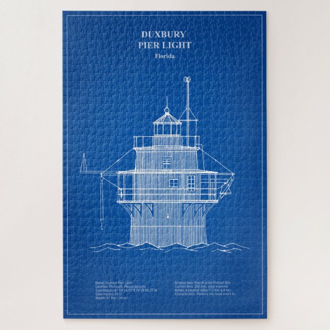 Duxbury Pier Light Lighthouse - Massachusetts - AD Puzzle (Vertikal)