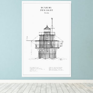 Duxbury Pier Light Lighthouse - Massachusetts - BD Leinwanddruck