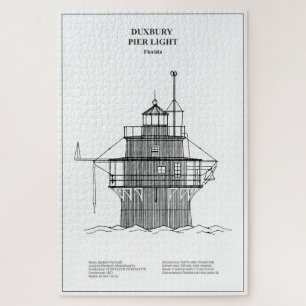 Duxbury Pier Light Lighthouse - Massachusetts - BD Puzzle