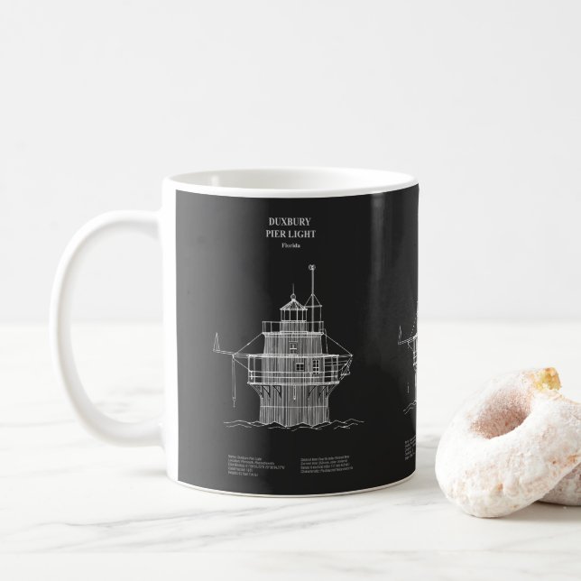 Duxbury Pier Light Lighthouse - Massachusetts - PD Kaffeetasse (Mit Donut)
