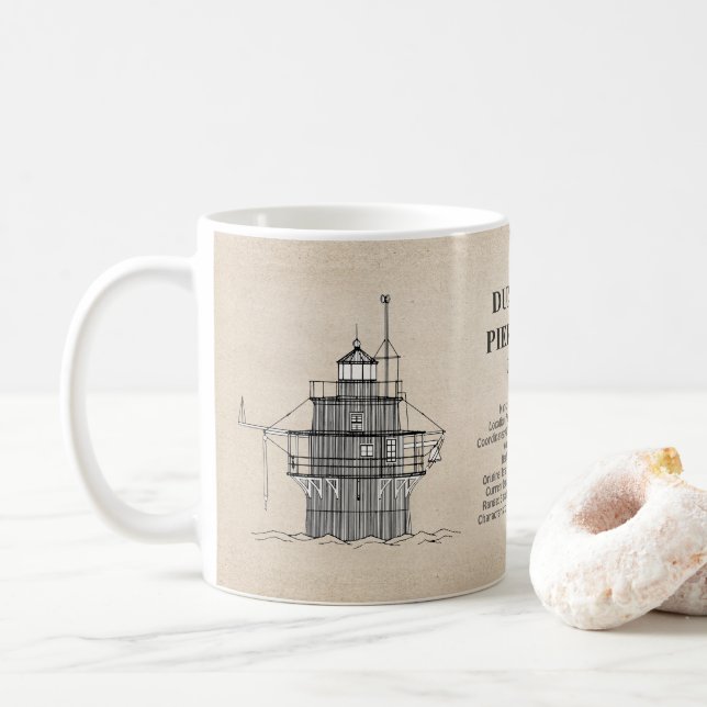 Duxbury Pier Light Lighthouse - Massachusetts - SB Kaffeetasse (Mit Donut)