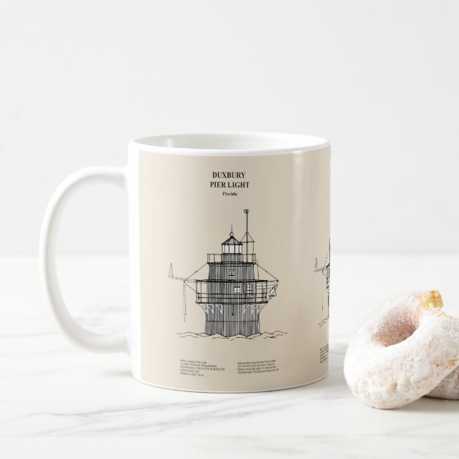 Duxbury Pier Light Lighthouse - Massachusetts - SB Kaffeetasse (Mit Donut)