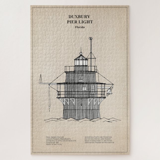 Duxbury Pier Light Lighthouse - Massachusetts - SB Puzzle (Vertikal)