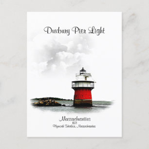 Duxbury Pier Light - Massachusetts Postkarte