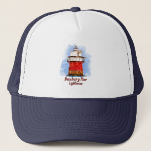 Duxbury Pier Lighthouse Wasserfarbe - Massachusett Truckerkappe