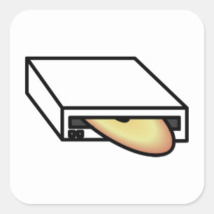 DVD-Laufwerk Quadratischer Aufkleber