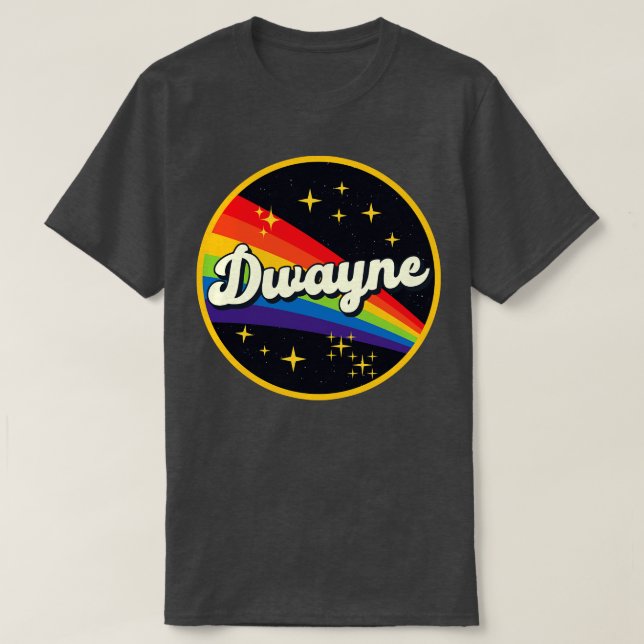 Dwayne Rainbow in Space Vintag Style T-Shirt (Design vorne)