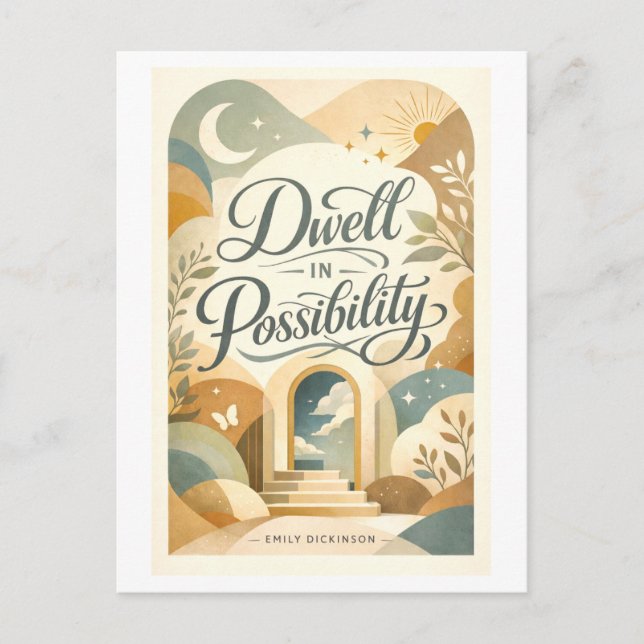 "Dwell in Possibility" Dickinson Quote Postkarte (Vorderseite)