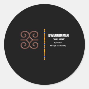 Dwennim Adinkra African Ghana Symbole Illustration Runder Aufkleber