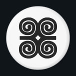 Dwennimmen | Demut Adinkra Symbol Magnet<br><div class="desc">Dwennimmen ist ein Symbol des Akan-Volkes aus Ghana,  Westafrika. Sie leitet sich von der geometrischen Form der Horne eines Widders ab. Es steht für Stärke und Demut.</div>