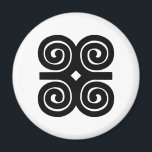 Dwennimmen | Demut Adinkra Symbol Magnet<br><div class="desc">Dwennimmen ist ein Symbol des Akan-Volkes aus Ghana,  Westafrika. Sie leitet sich von der geometrischen Form der Horne eines Widders ab. Es steht für Stärke und Demut.</div>
