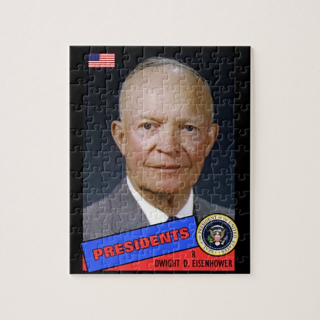 Dwight D. Eisenhower Baseball Card Puzzle (Vertikal)