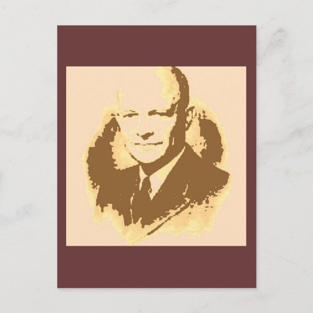 Dwight D Eisenhower Pop Art Postkarte (Vorderseite)