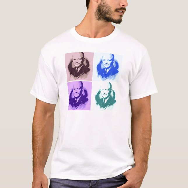 Dwight D Eisenhower Pop Art T-Shirt (Vorderseite)