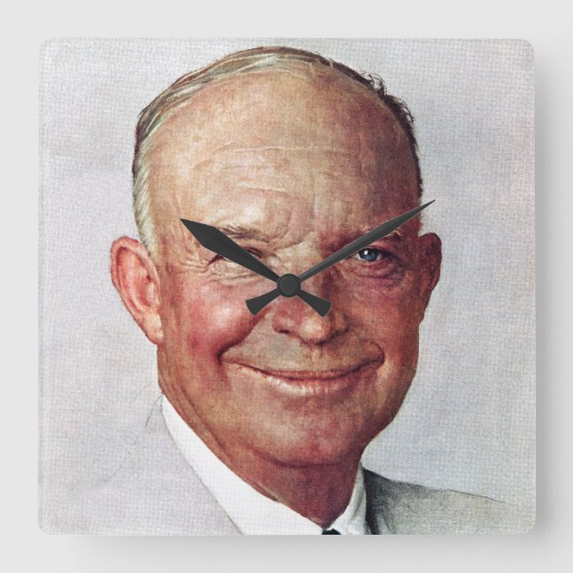 Dwight D. Eisenhower Quadratische Wanduhr (Vorderseite)