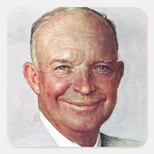 Dwight D. Eisenhower Quadratischer Aufkleber (Vorderseite)