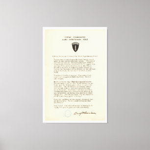 Dwight D. Eisenhower's Order of the Day (1944) Leinwanddruck